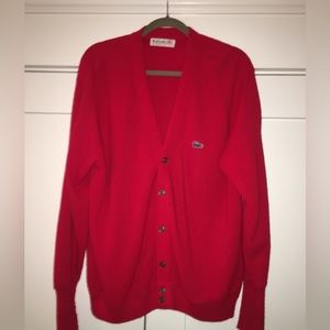 Izod red grandpa vintage cardigan